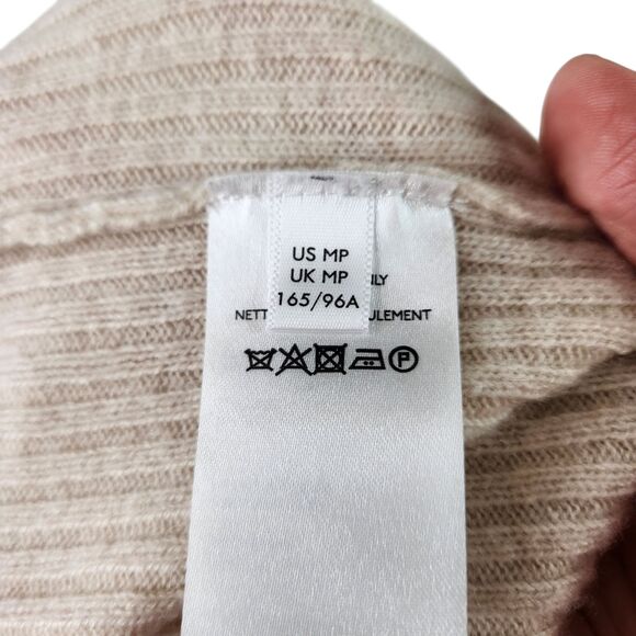 MAEVE Anthropologie Sweater Womens Medium Petite Cream Cashmere Ribbed Knit - Picture 11 of 15